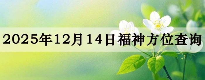2025年12月14日福神方位全解析!