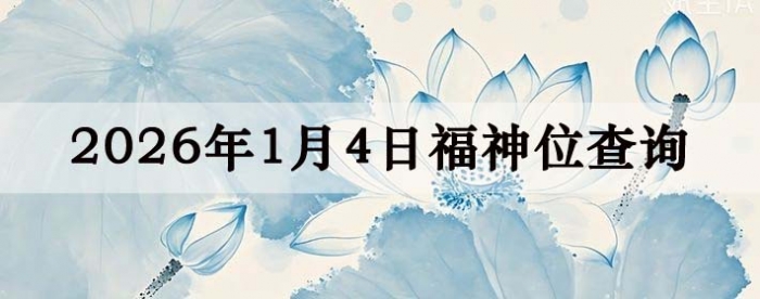2026年1月4日福神方位全解析!