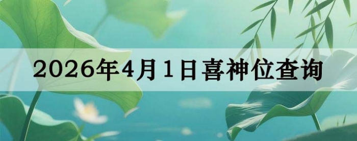 2026年4月1日喜神方位详细解析