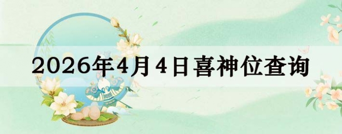 2026年4月4日喜神方位详细解析
