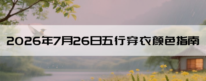 2026��7��26�����д�����ɫָ��
