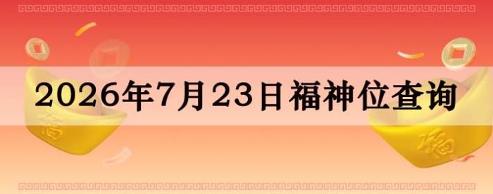 2026年7月23日福神方位全解析!