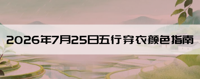 2026��7��25�����д�����ɫָ��