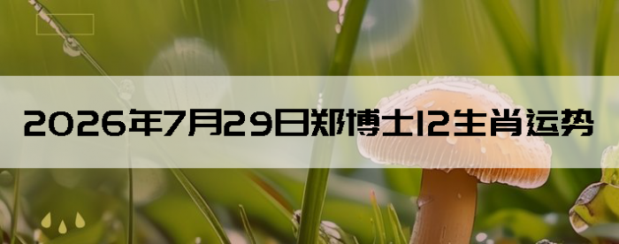 2026��7��29��֣��ʿ12��Ф����