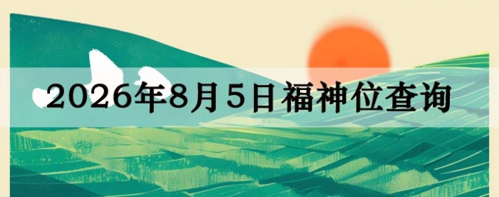 2026年8月5日福神方位全解析!
