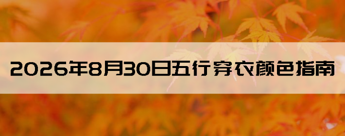 2026��8��30�����д�����ɫָ��