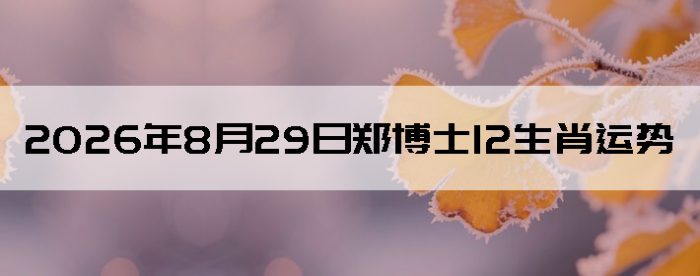 2026��8��29��֣��ʿ12��Ф����