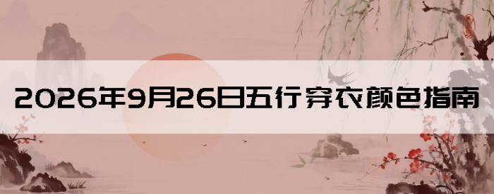 2026��9��26�����д�����ɫָ��