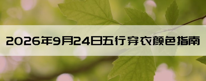 2026��9��24�����д�����ɫָ��