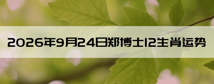 2026��9��24��֣��ʿ12��Ф����