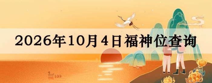 2026年10月4日福神方位全解析!