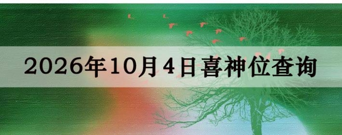 2026年10月4日喜神方位详细解析