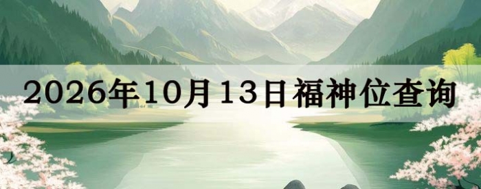 2026年10月13日福神方位全解析!