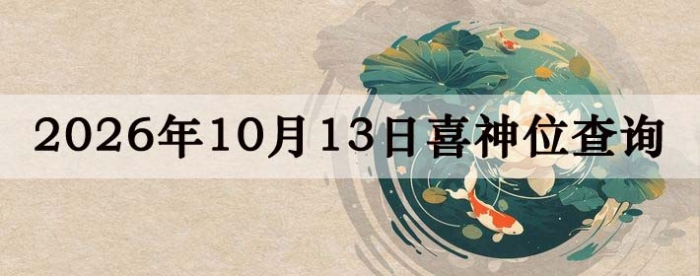 2026年10月13日喜神方位详细解析