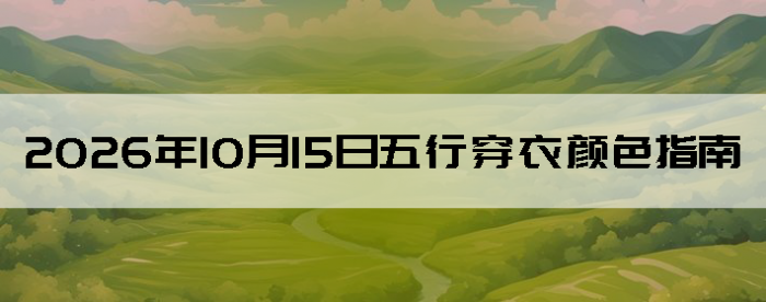 2026��10��15�����д�����ɫָ��