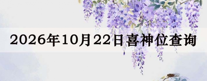 2026年10月22日喜神方位详细解析