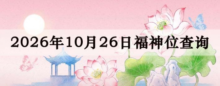 2026年10月26日福神方位全解析!