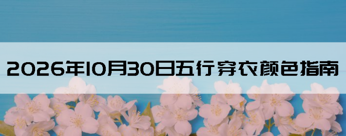 2026��10��30�����д�����ɫָ��