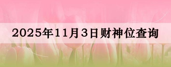 2025年11月03日财神方位查询指南