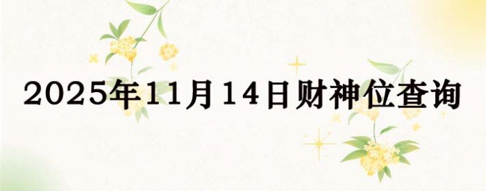 2025年11月14日财神方位查询指南