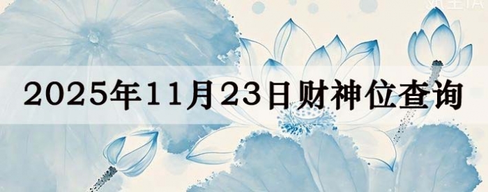 2025年11月23日财神方位查询指南