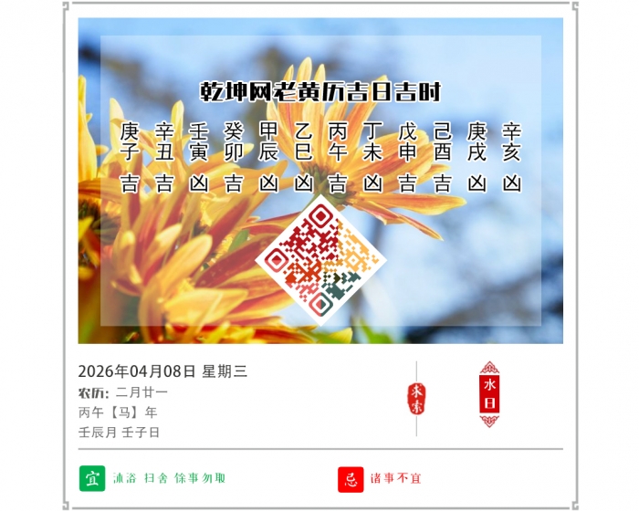 黄历吉日查看,老黄历,4月8日黄历吉日