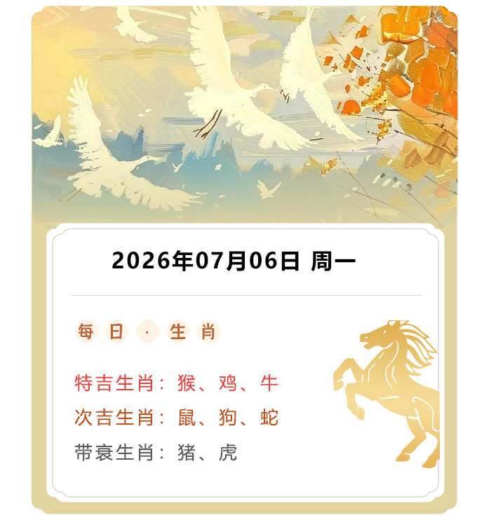 12生肖运势,郑博士运势内容知识,2026年7月6日生肖运