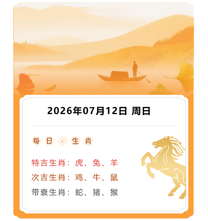 2026年7月12日郑博士12生肖运势