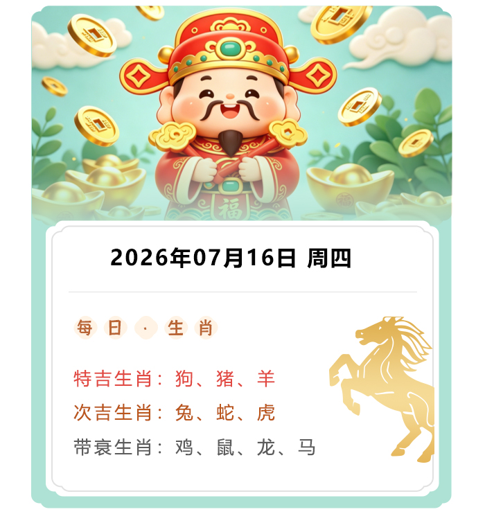 郑博士运势内容,12生肖运势,2026年7月16日生肖运知识