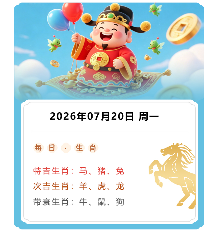 12生肖运势,郑博士运势内容,2026年7月20日生肖运解读
