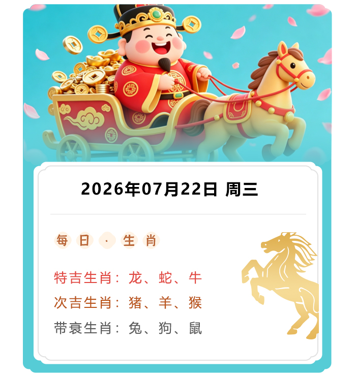 12生肖运势,郑博士运势内容,2026年7月22日生肖运解读