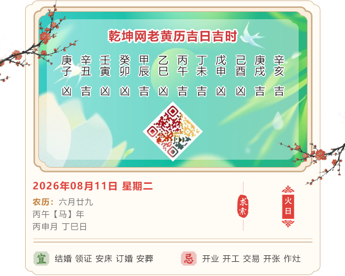 日历择日知识,老黄历,8月11日黄历吉日