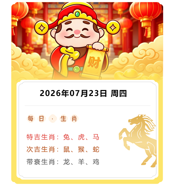 12生肖运势,郑博士运势解读,2026年7月23日生肖运知识