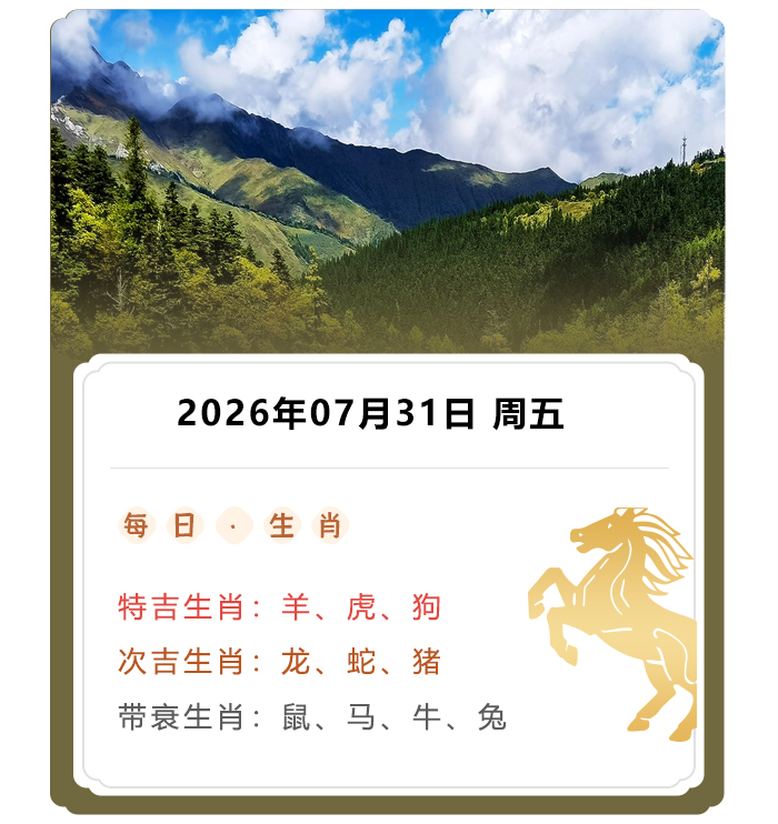 12生肖运势,郑博士运势内容,2026年7月31日生肖运解读