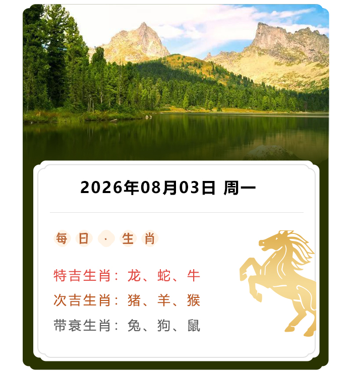 郑博士运势内容知识,12生肖运势,2026年8月3日生肖运