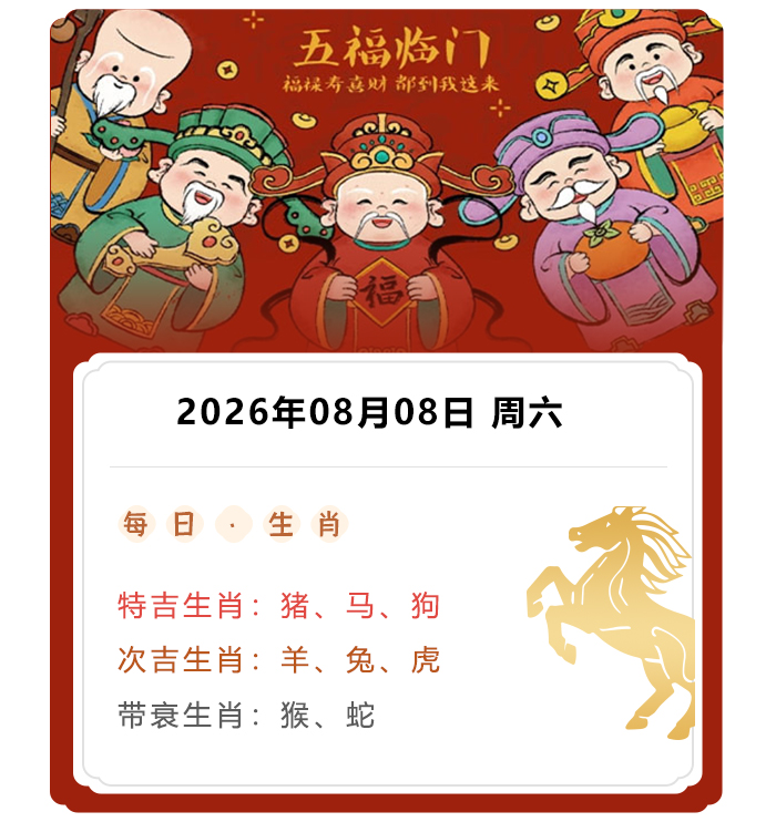 12生肖运势,郑博士运势内容,2026年8月8日生肖运解读