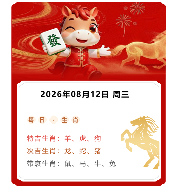 12生肖运势,郑博士生肖运势吉凶,2026年8月12日生肖运解读
