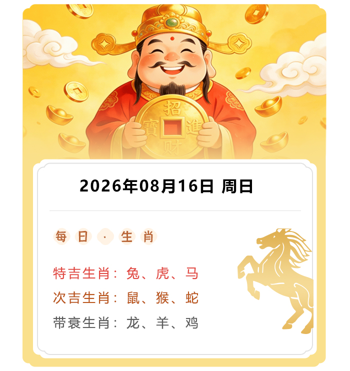 2026年8月16日郑博士12生肖运势
