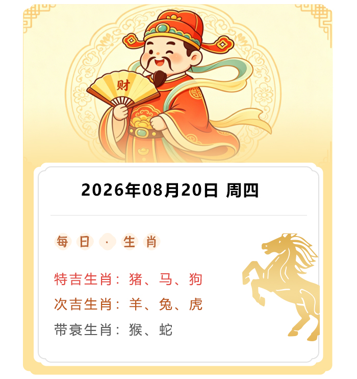 12生肖运势,郑博士生肖运势吉凶,2026年8月20日生肖运内容