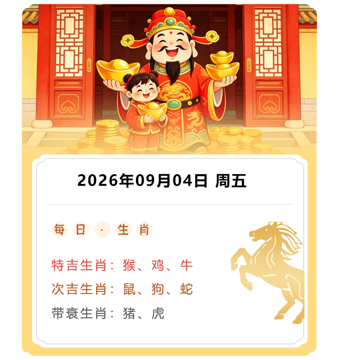 12生肖运势,郑博士运势解读,2026年9月4日生肖运知识