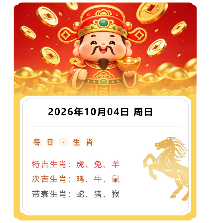 12生肖运势,郑博士运势内容,2026年10月4日生肖运解读