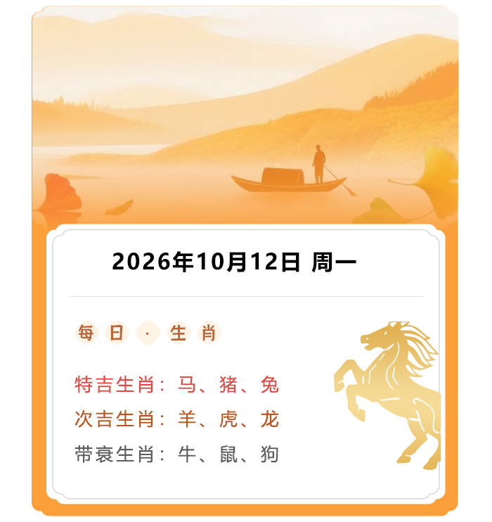 12生肖运势,郑博士偏财运势,2026年10月12日生肖运内容解读